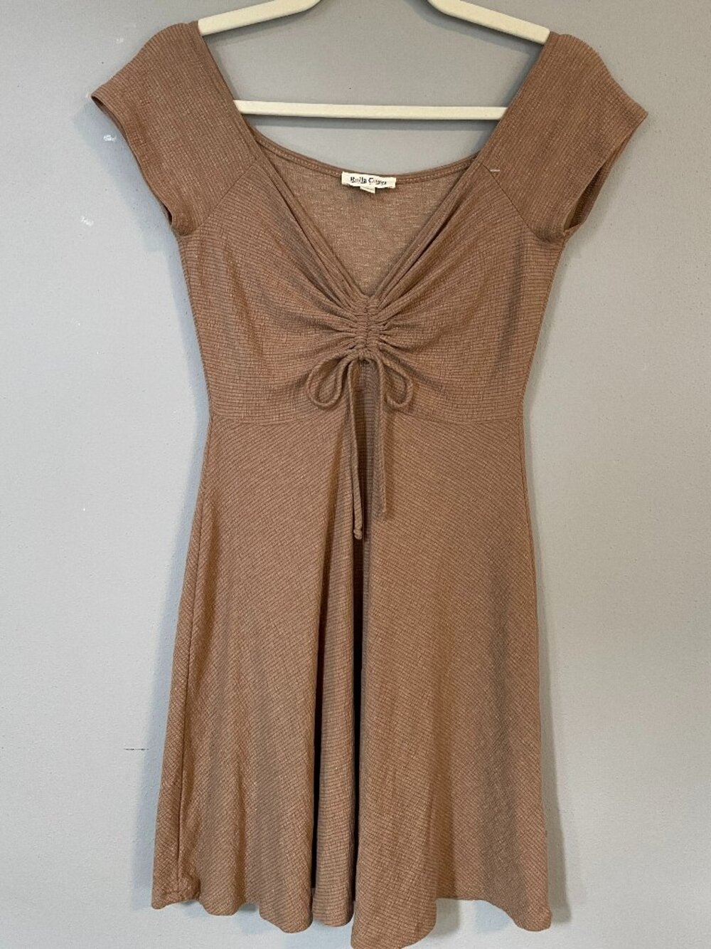 Rolla Coster Mini Skater Dress - Small (S) - camel brown